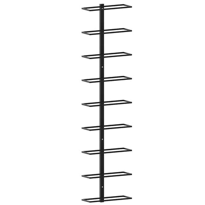 vidaXL Wall-mounted Wine Racks for 18 Bottles 2 pcs Black Iron