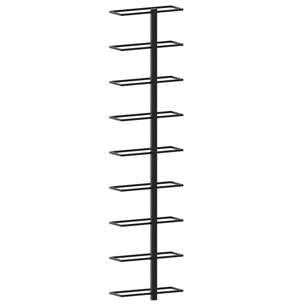vidaXL Wall-mounted Wine Racks for 18 Bottles 2 pcs Black Iron