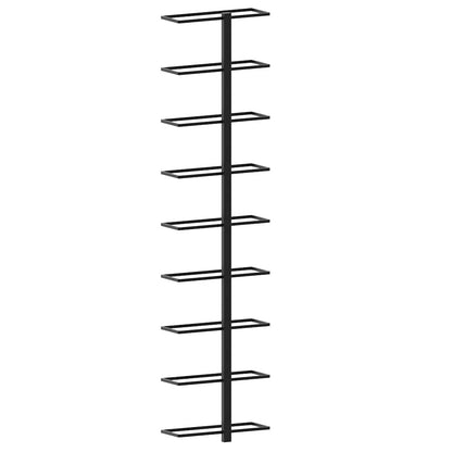 vidaXL Wall-mounted Wine Racks for 18 Bottles 2 pcs Black Iron
