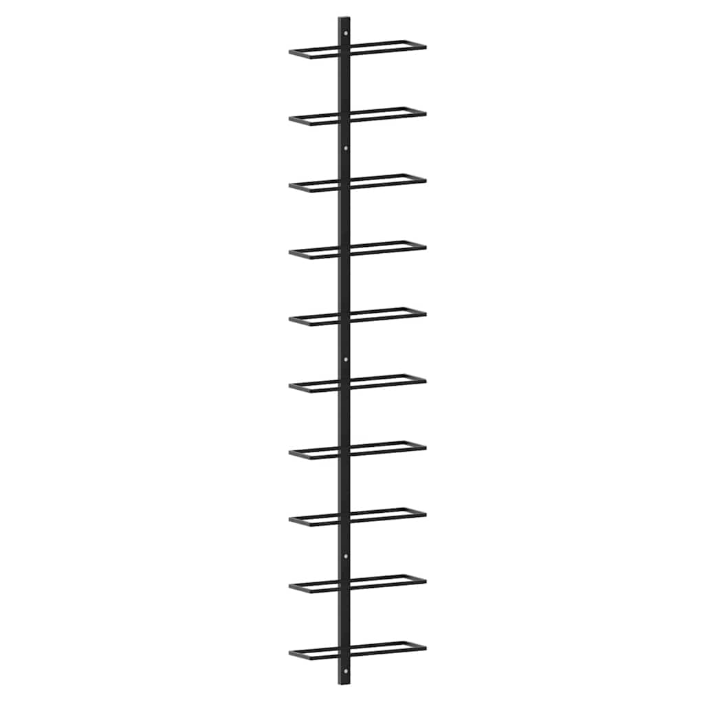 vidaXL Wall-mounted Wine Racks for 20 Bottles 2 pcs Black Metal