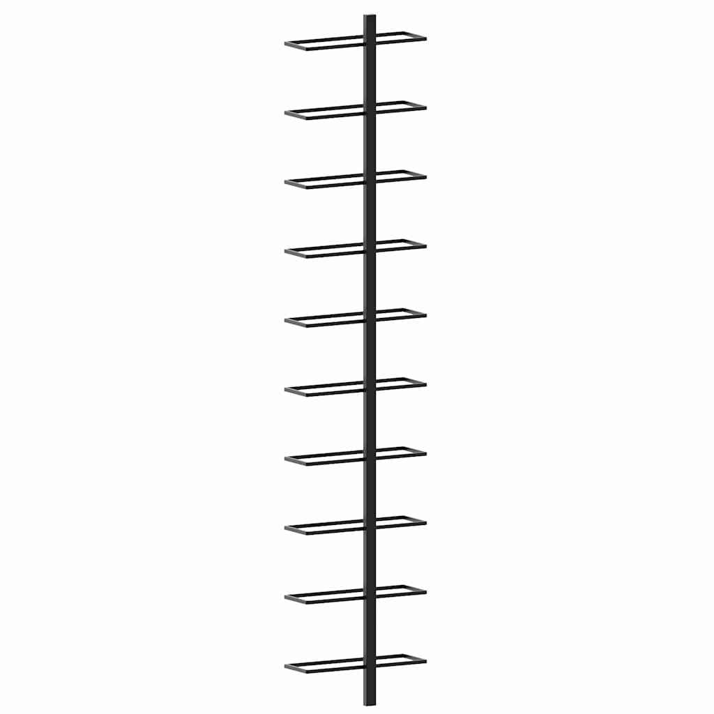 vidaXL Wall-mounted Wine Racks for 20 Bottles 2 pcs Black Metal