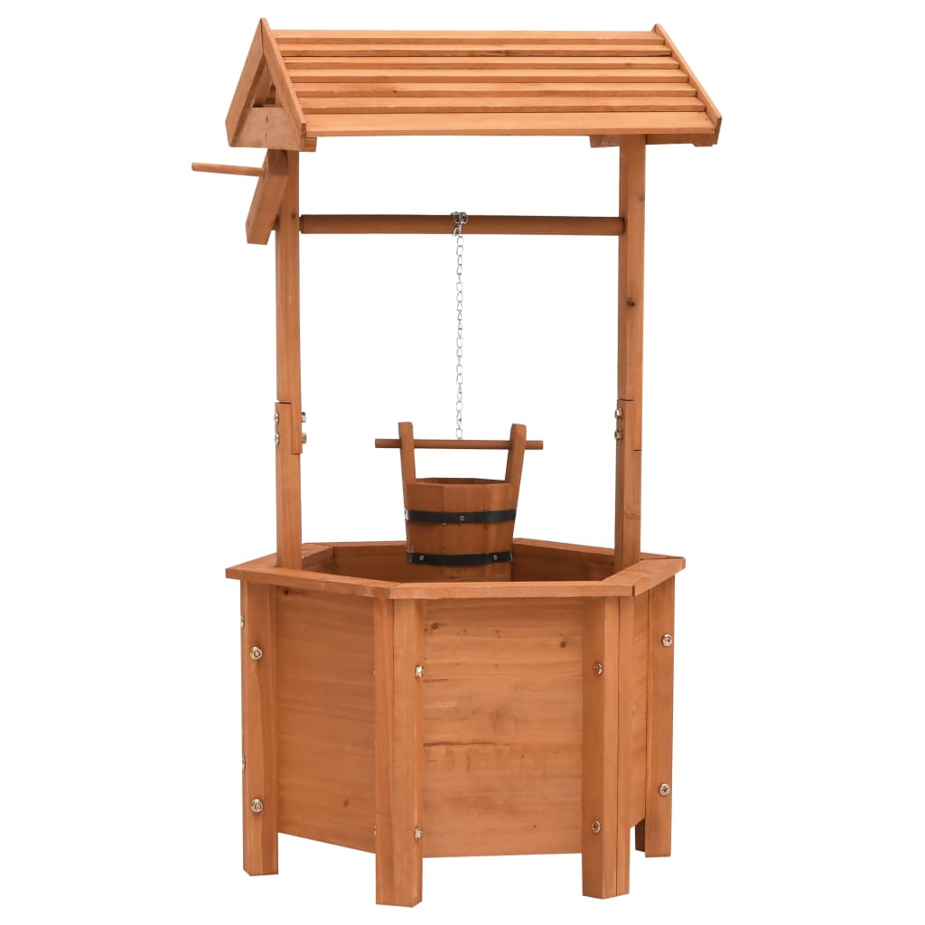vidaXL Garden Wishing Well Planter 40x40x84 cm Firwood