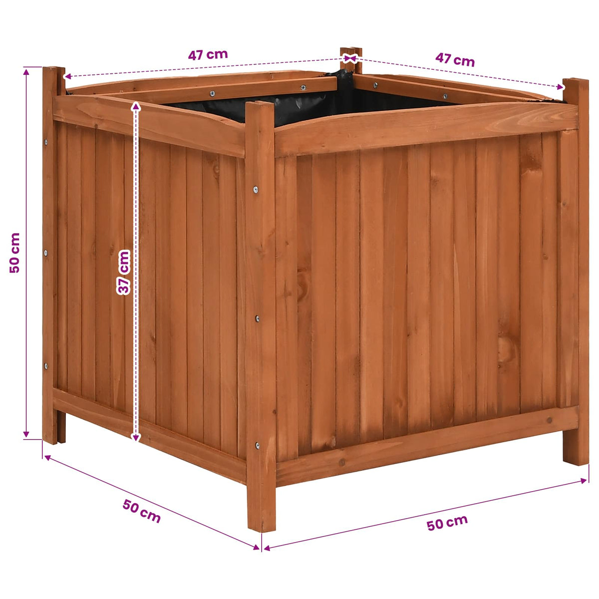 47250 vidaXL Raised Beds 2 pcs 50x50x50 cm Firwood