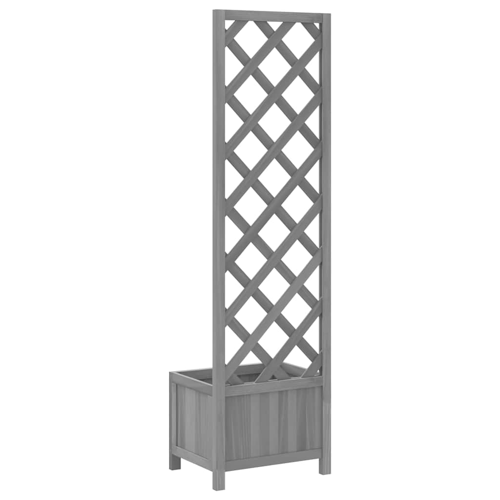 vidaXL Planter with Trellis 40x30x135 cm Solid Wood Fir