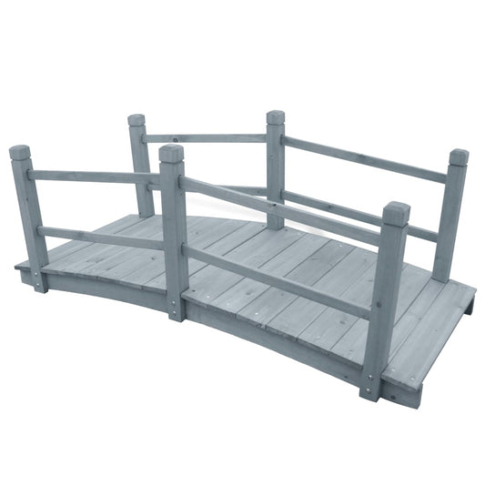310040 vidaXL Garden Bridge Grey 140x60x56 cm Solid Firwood