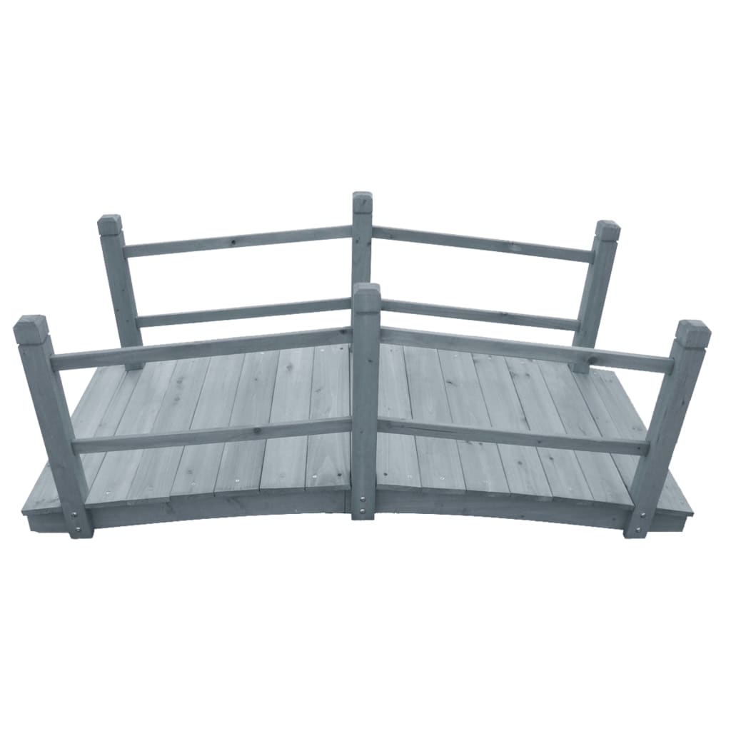 vidaXL Garden Bridge Grey 140x60x56 cm Solid Firwood