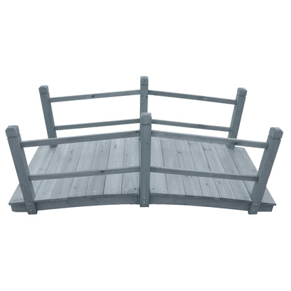 310040 vidaXL Garden Bridge Grey 140x60x56 cm Solid Firwood