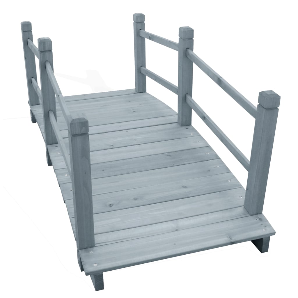 310040 vidaXL Garden Bridge Grey 140x60x56 cm Solid Firwood