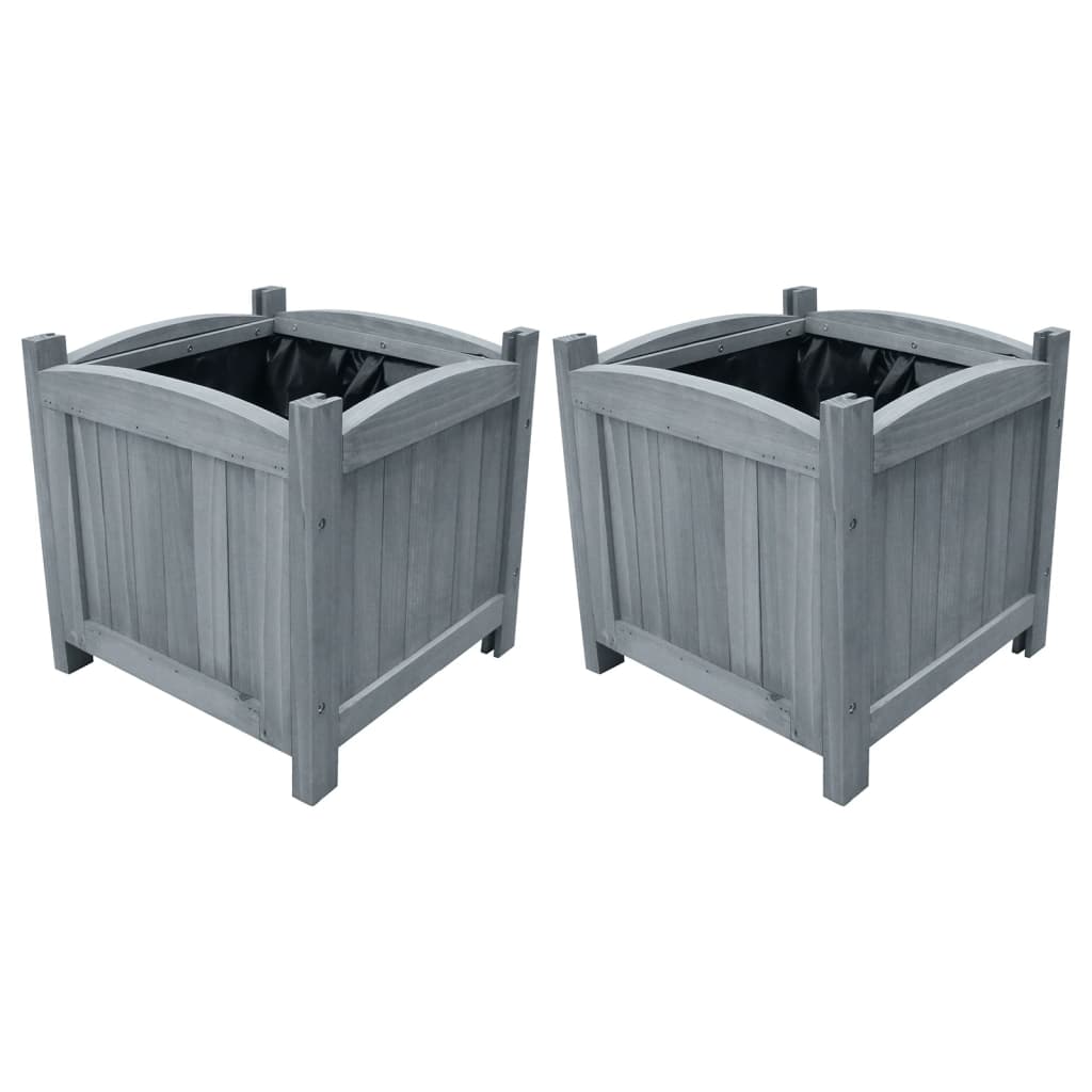 vidaXL Garden Raised Beds 2 pcs 30x30x30 cm Solid Firwood