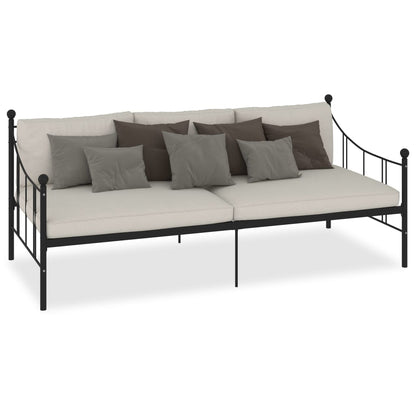 284669 vidaXL DayBed Frame without Mattress Black Metal 90x200 cm