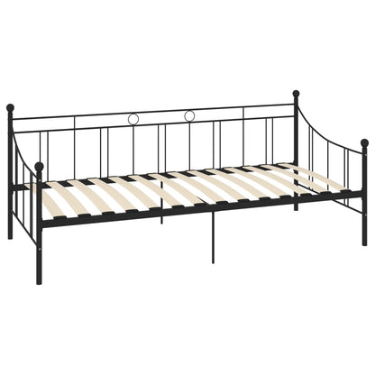 284669 vidaXL DayBed Frame without Mattress Black Metal 90x200 cm