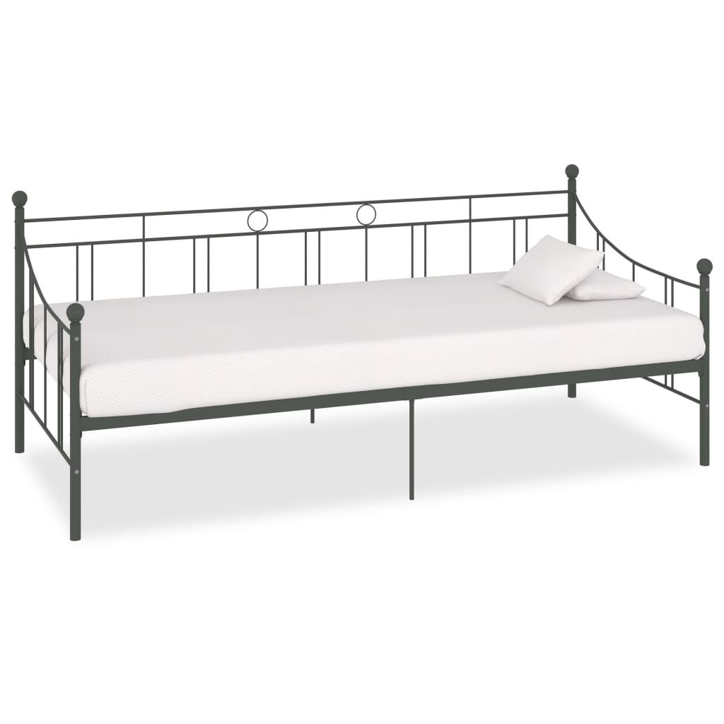 284670 vidaXL DayBed Frame without Mattress Grey Metal 90x200 cm