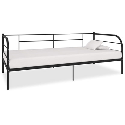 284673 vidaXL DayBed Frame without Mattress Black Metal 90x200 cm
