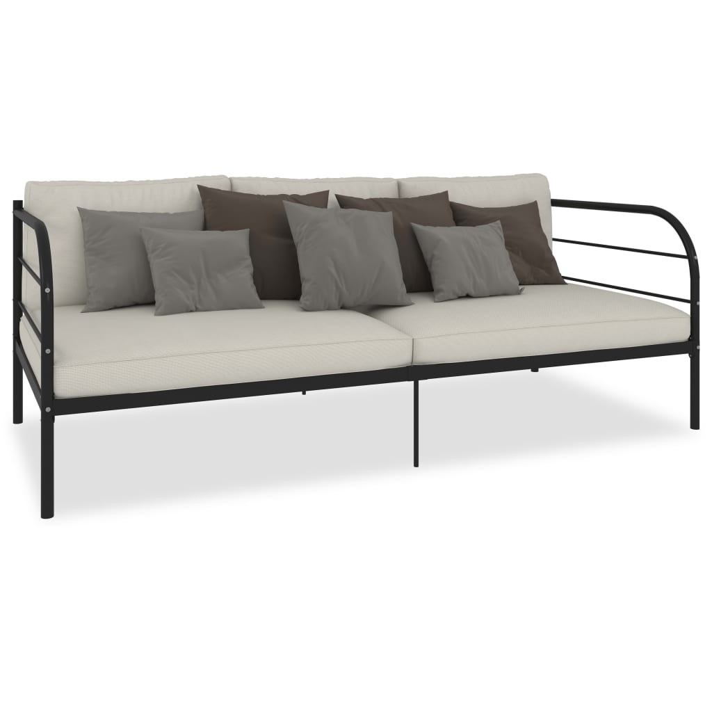 284673 vidaXL DayBed Frame without Mattress Black Metal 90x200 cm