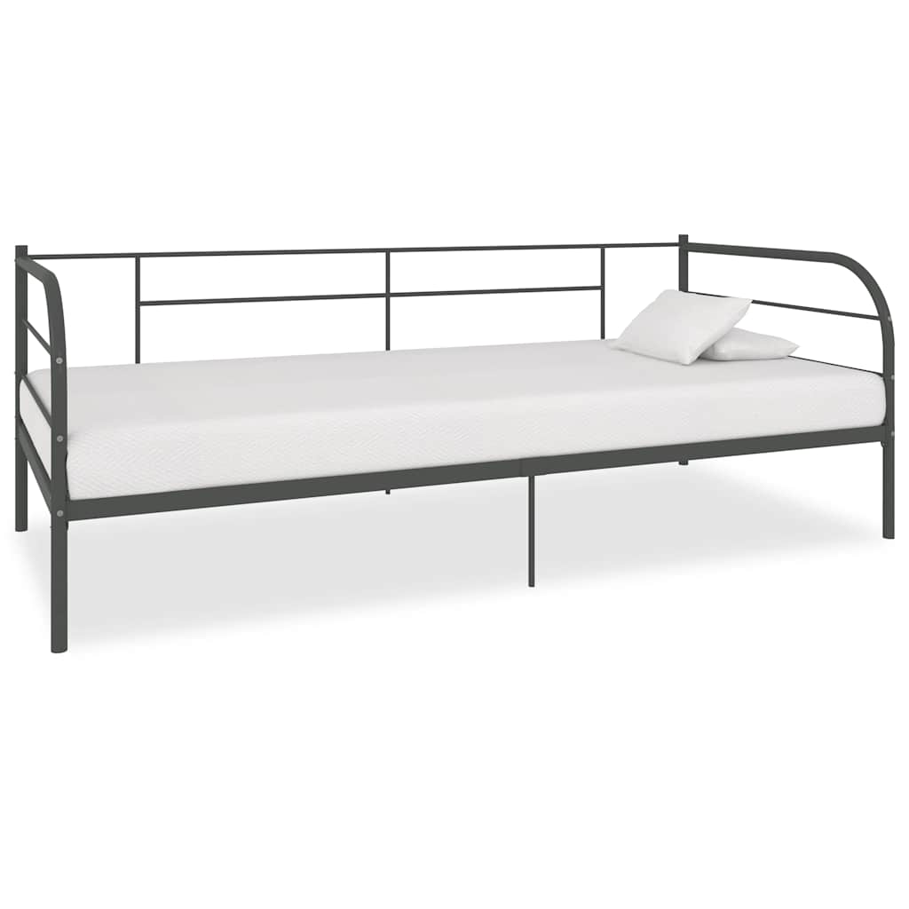 vidaXL DayBed Frame without Mattress Grey Metal 90x200 cm