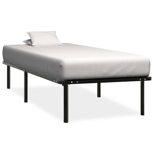 vidaXL Bed Frame | Black | Metal | Single | Durable | Bed Frame | Rectangular