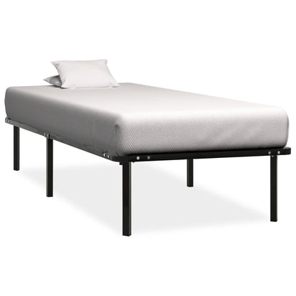 vidaXL Bed Frame without Mattress Black Metal 100x200 cm