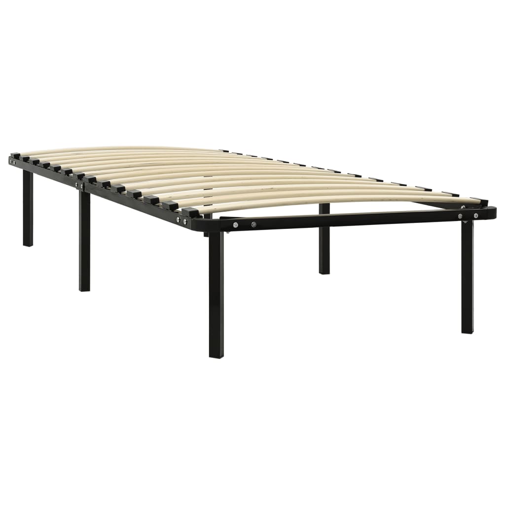 vidaXL Bed Frame without Mattress Black Metal 100x200 cm