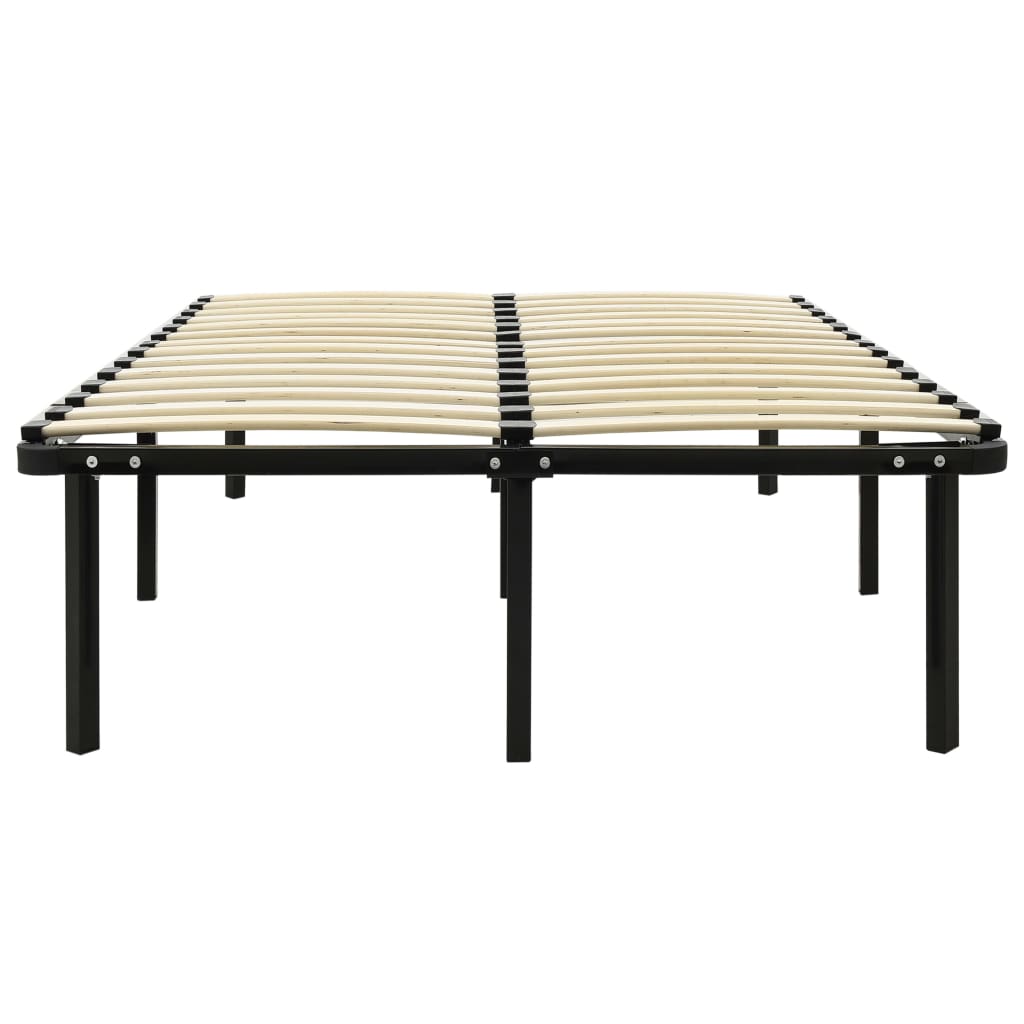 vidaXL Bed Frame without Mattress Black Metal 140x200 cm