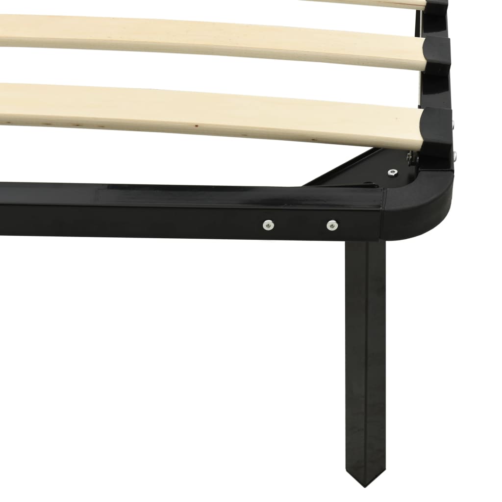 vidaXL Bed Frame without Mattress Black Metal 140x200 cm