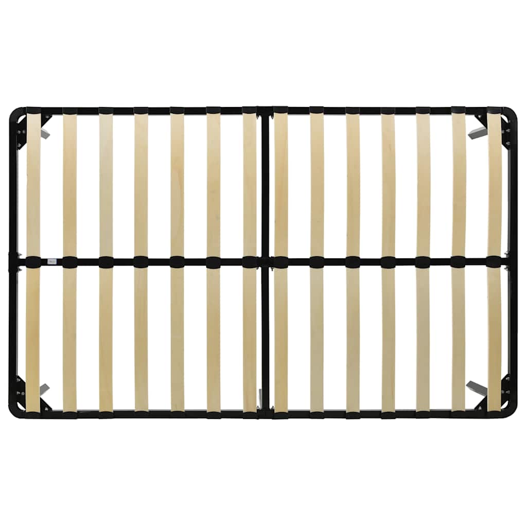 vidaXL Bed Frame | Black | Metal, poplar wood | Double | Heavy Weight Endurance
