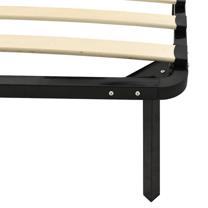 vidaXL Bed Frame | Black | Metal, poplar wood | Double | Heavy Weight Endurance