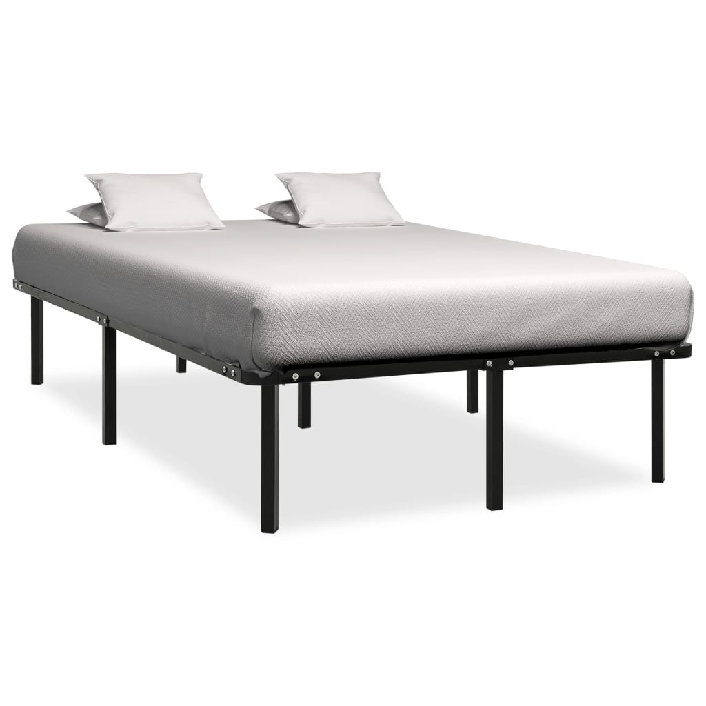 vidaXL Bed Frame without Mattress Black Metal 200x200 cm