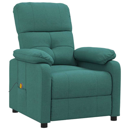 vidaXL Massage Chair Dark Green Fabric