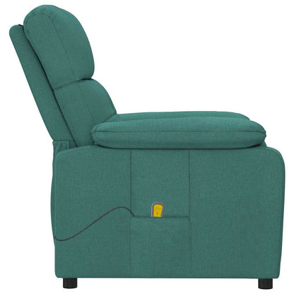 vidaXL Massage Chair Dark Green Fabric