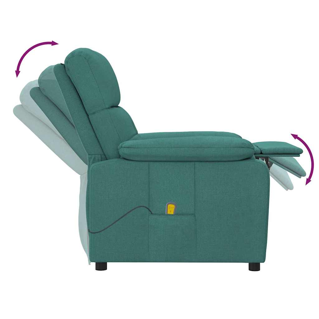 vidaXL Massage Chair Dark Green Fabric