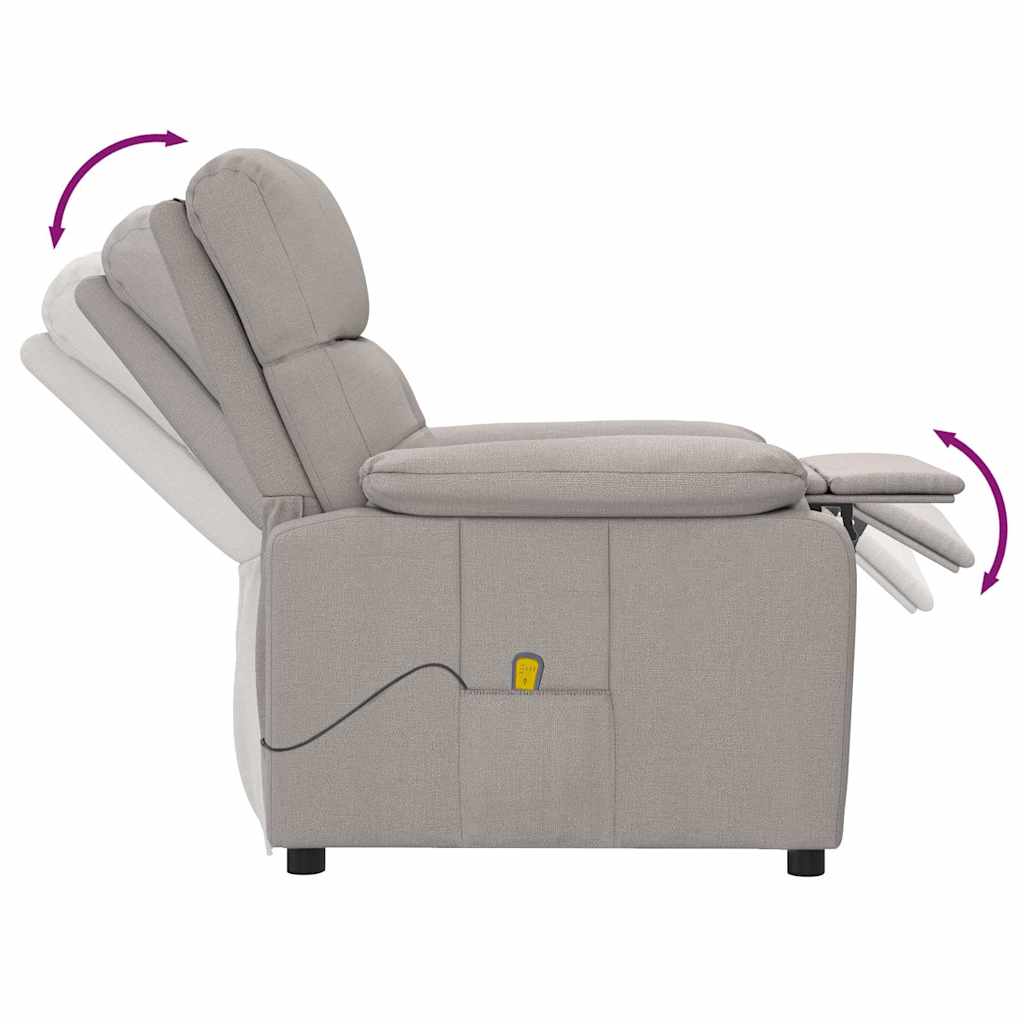 vidaXL Massage Chair Taupe Fabric