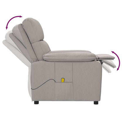 vidaXL Massage Chair Taupe Fabric