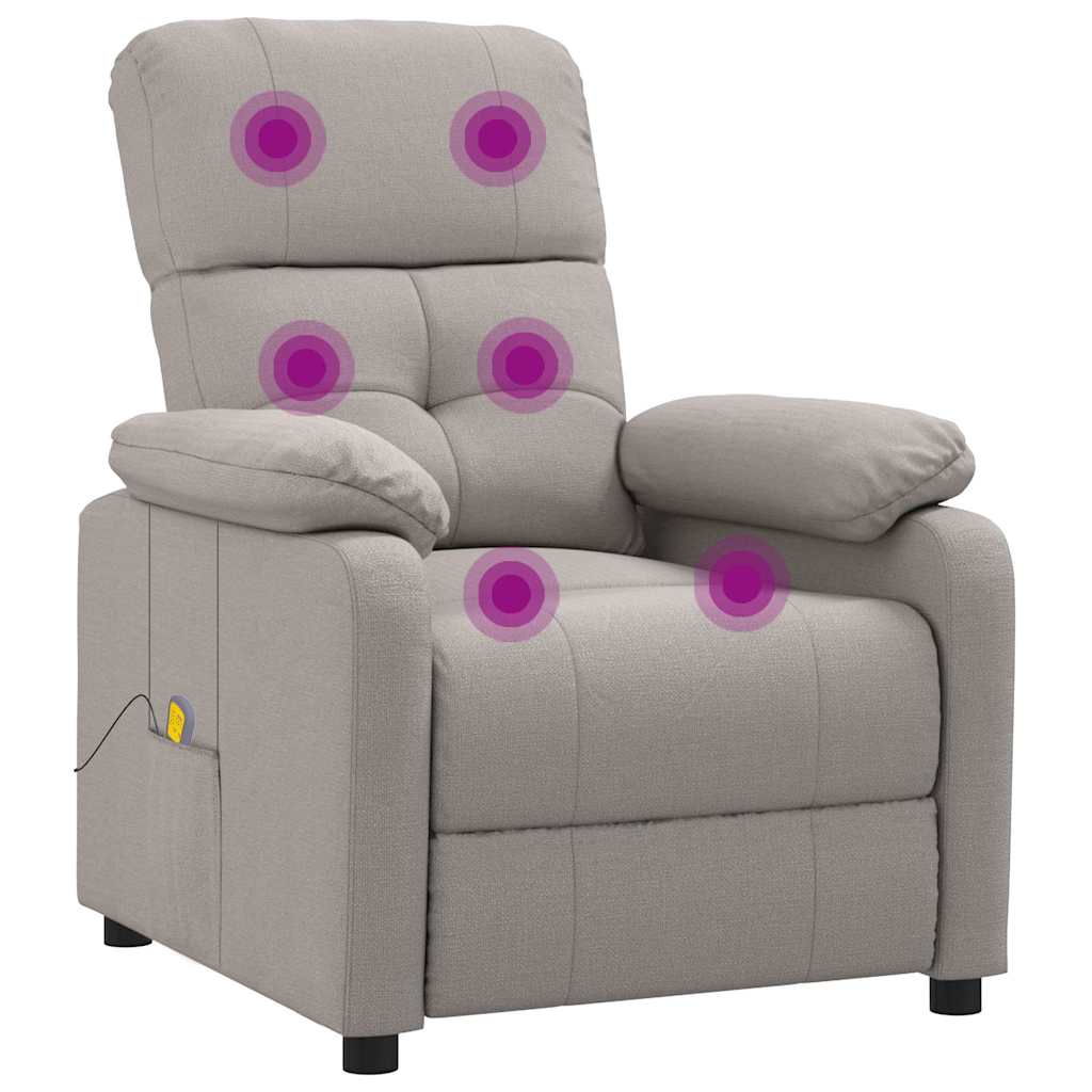 vidaXL Massage Chair Taupe Fabric