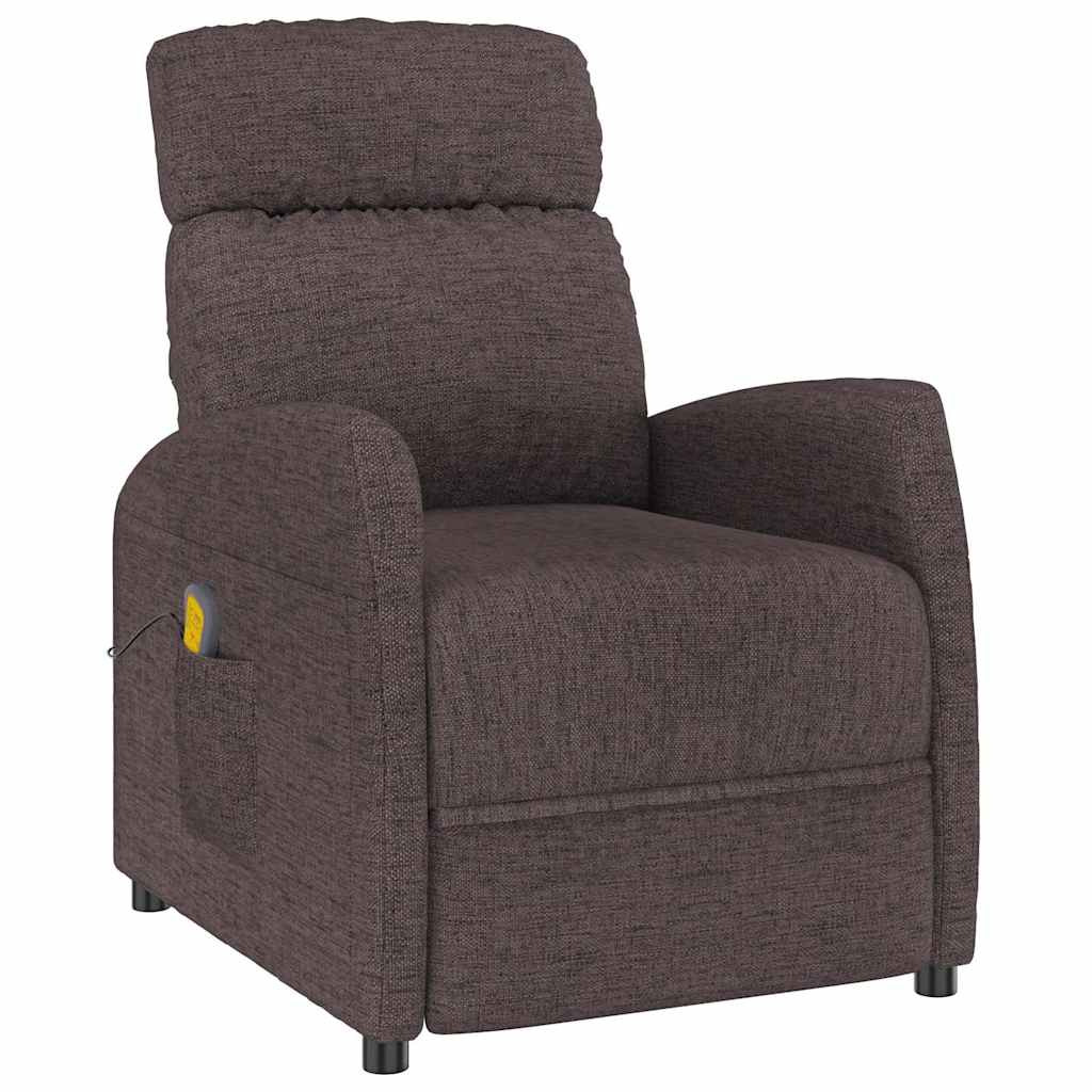 vidaXL Massage Chair Dark Brown Fabric