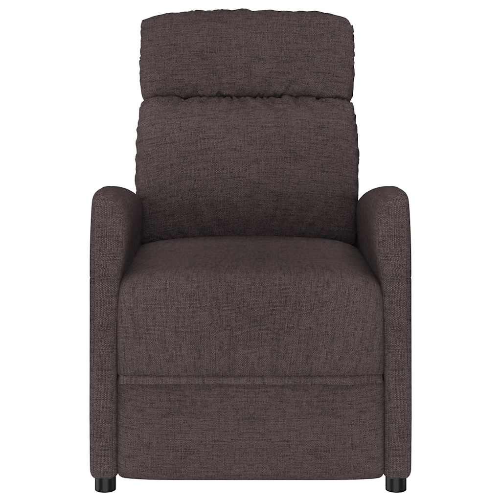 vidaXL Massage Chair Dark Brown Fabric
