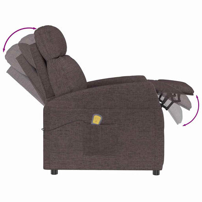 vidaXL Massage Chair Dark Brown Fabric