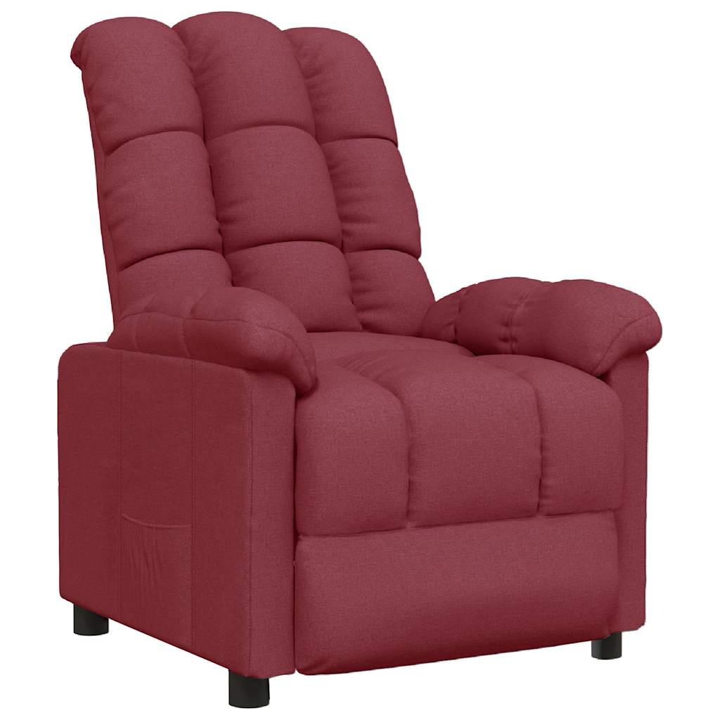 vidaXL Recliner Chair Wine Red Fabric