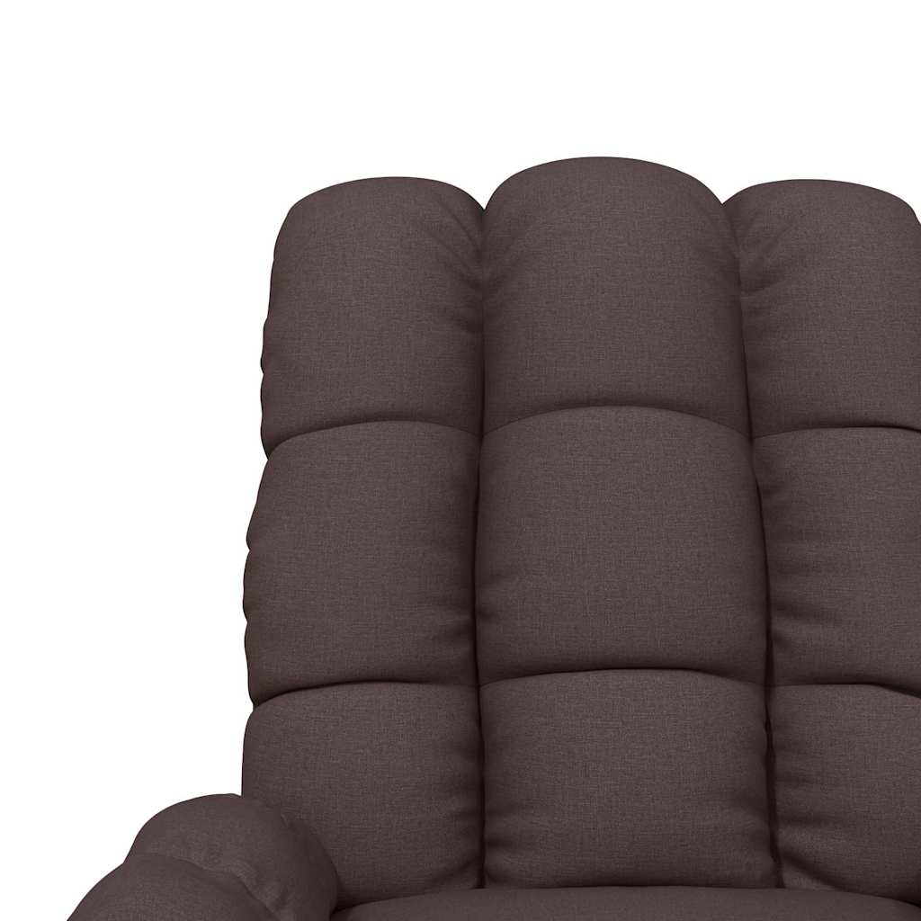 vidaXL Recliner Chair Dark Brown Fabric