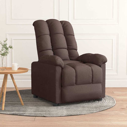 vidaXL Recliner Chair Dark Brown Fabric