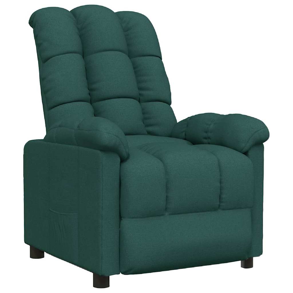 vidaXL Recliner Chair Dark Green Fabric