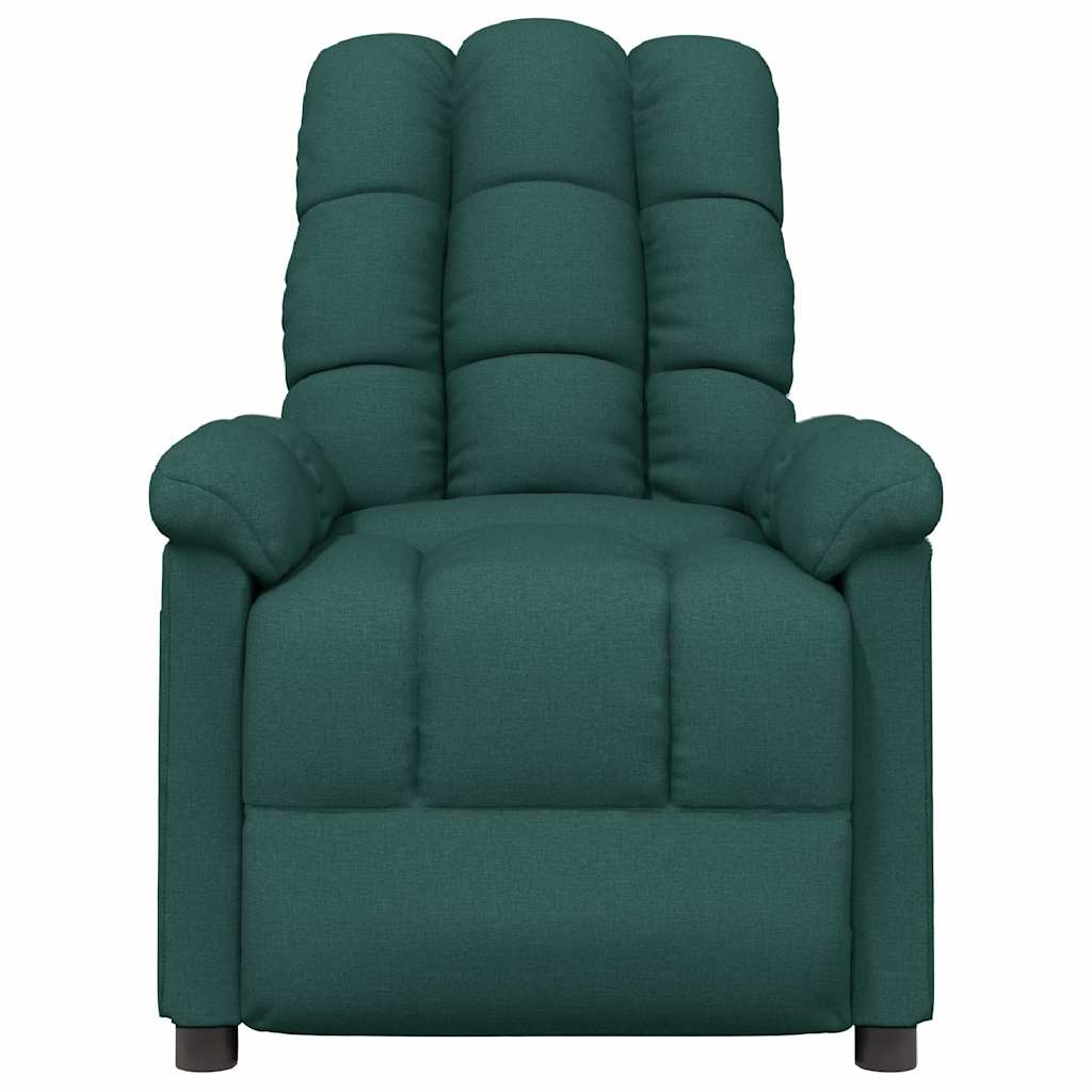 vidaXL Recliner Chair Dark Green Fabric