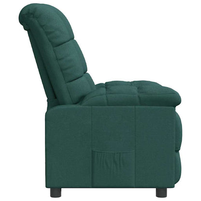 vidaXL Recliner Chair Dark Green Fabric