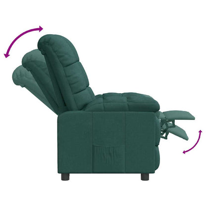 vidaXL Recliner Chair Dark Green Fabric
