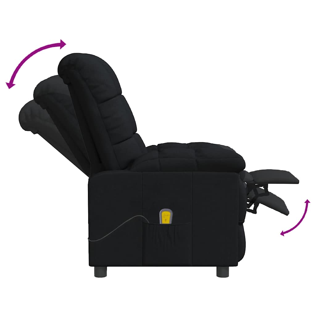 vidaXL Massage Chair Black Fabric