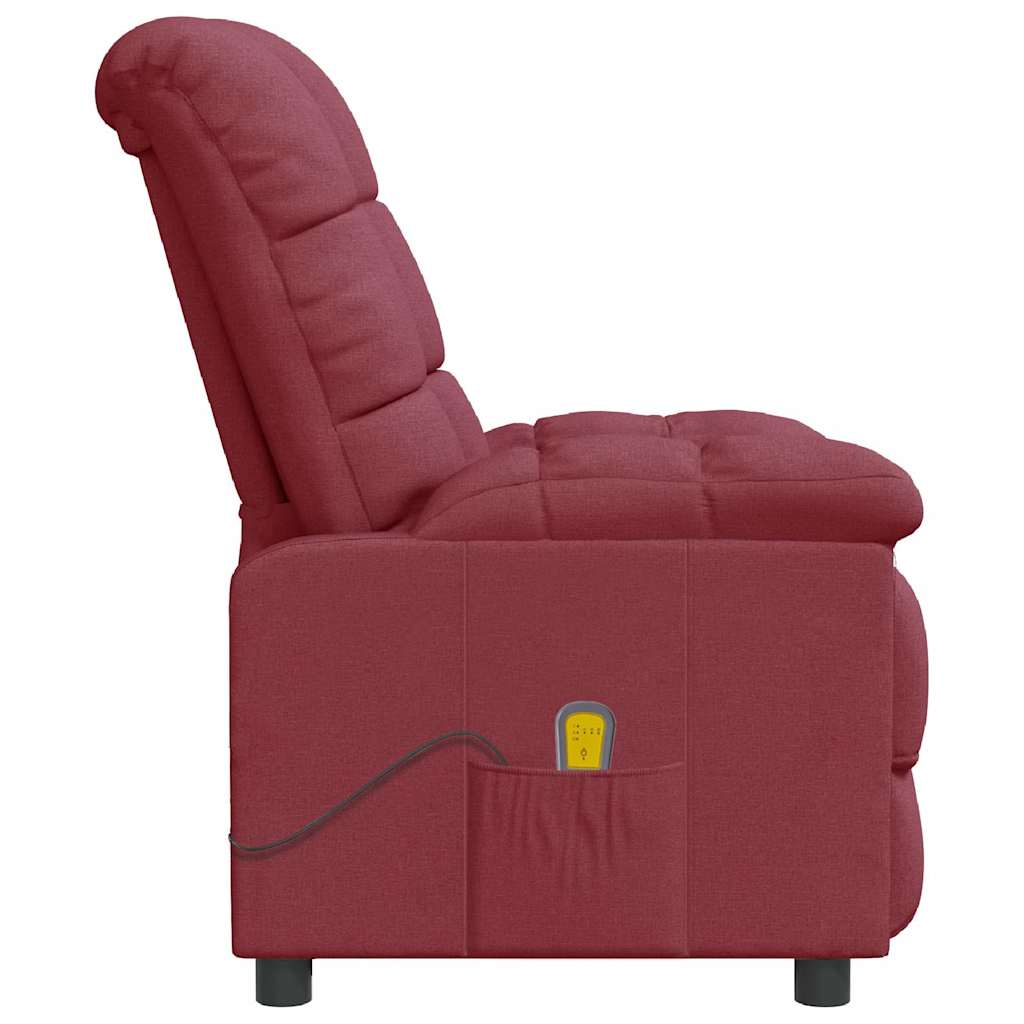 vidaXL Massage Chair Wine Red Fabric