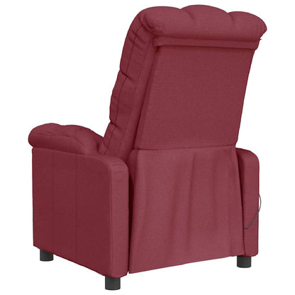 vidaXL Massage Chair Wine Red Fabric