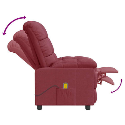 vidaXL Massage Chair Wine Red Fabric