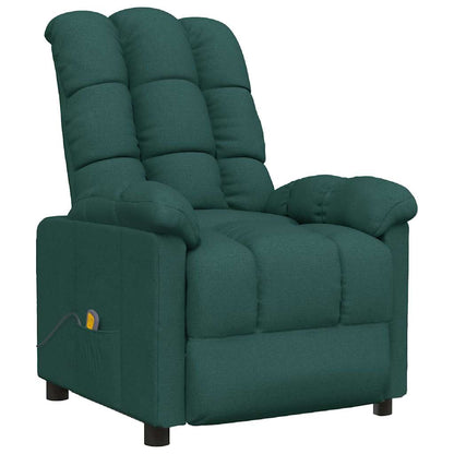 vidaXL Massage Chair Dark Green Fabric