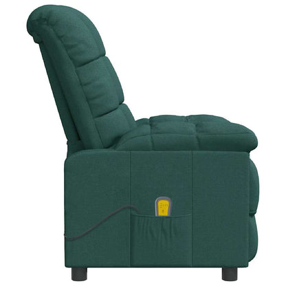vidaXL Massage Chair Dark Green Fabric