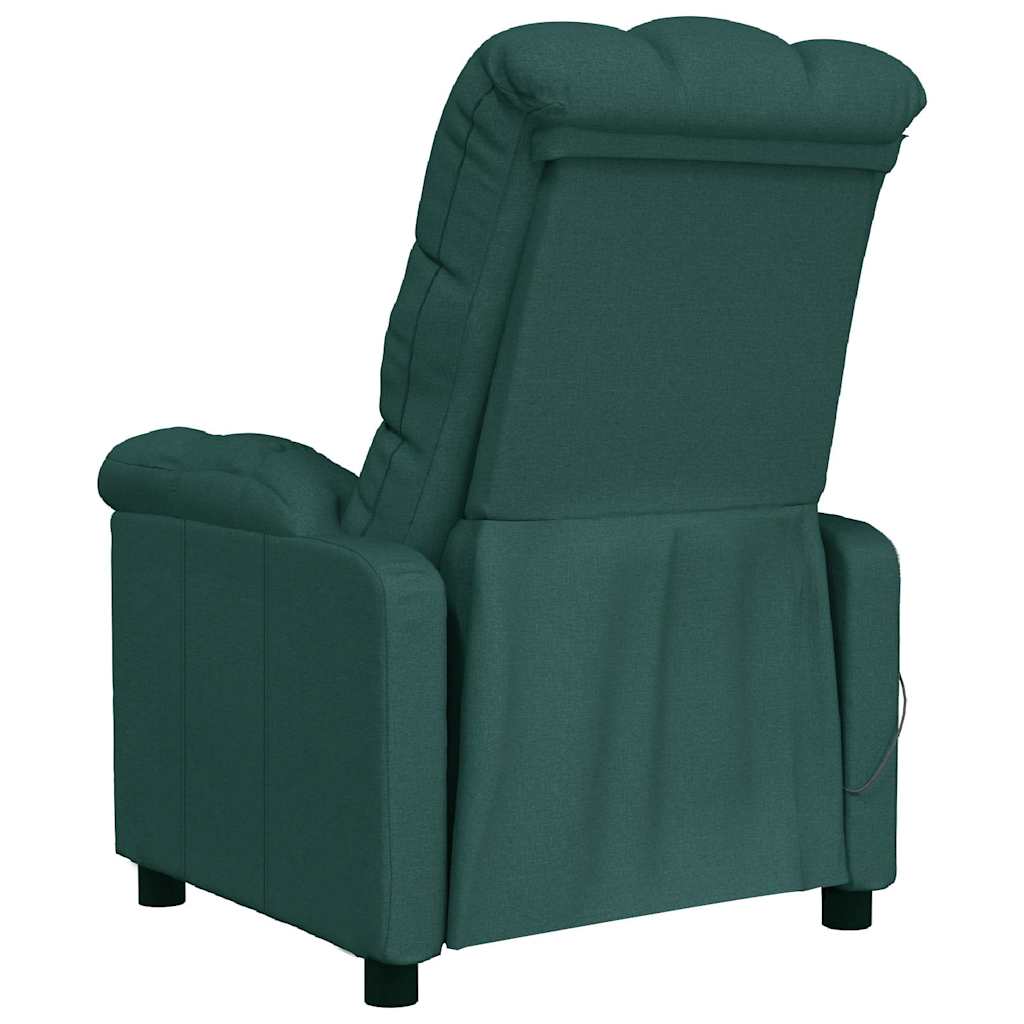 vidaXL Massage Chair Dark Green Fabric